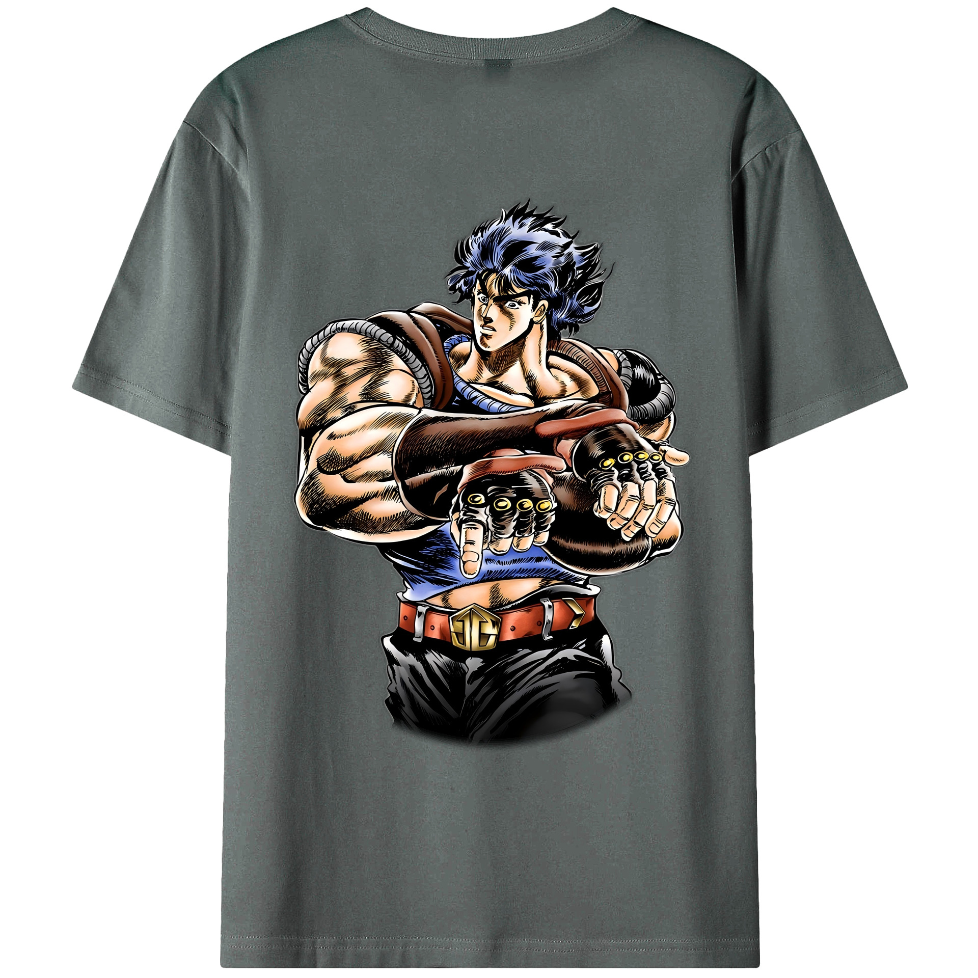 （画像用） ジョジョの奇妙な冒険 /ジョナサン?ジョースター JoJo's Bizarre Adventure Jonathan Joestar 綿100％ メンズ半袖Tシャツ（バックプリント） 通気性